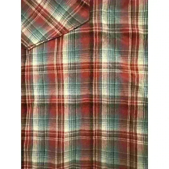 Wrangler Western Shirt Pearl Snap Short Sleeves Striped Collared Size 2XT Men's - Picture 4 of 7